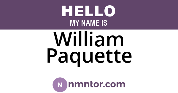 William Paquette