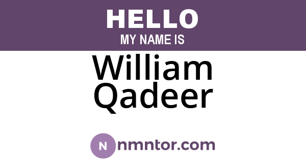 William Qadeer