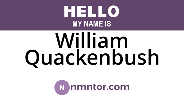 William Quackenbush