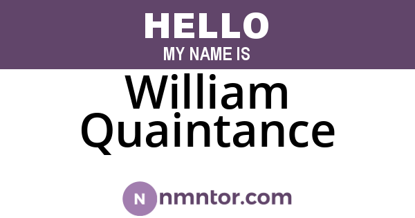 William Quaintance