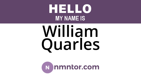 William Quarles