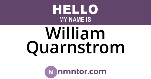 William Quarnstrom