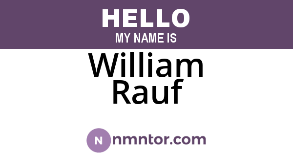 William Rauf