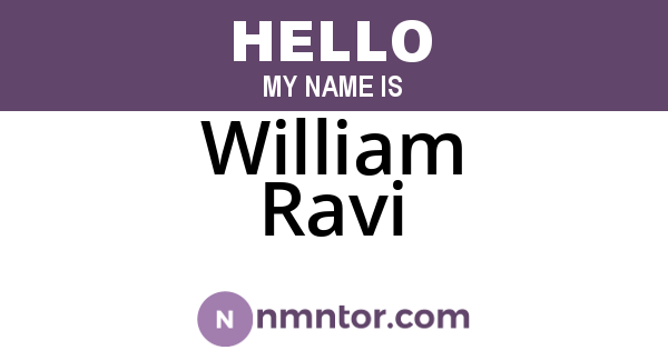 William Ravi