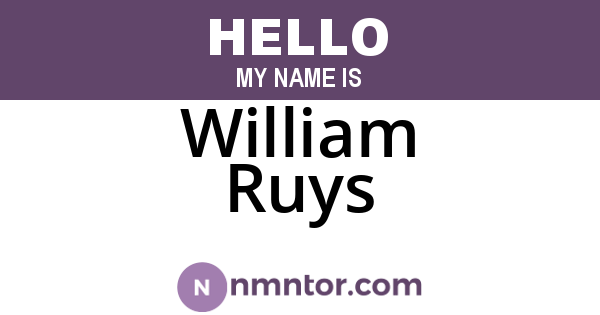 William Ruys