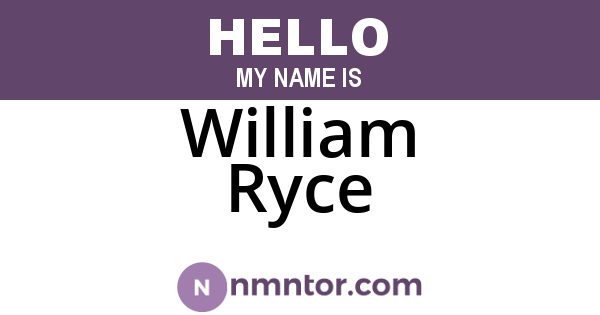 William Ryce