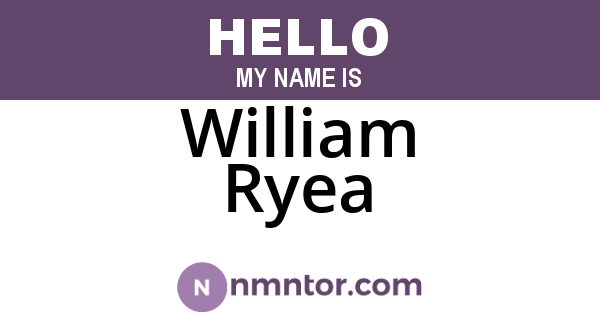 William Ryea