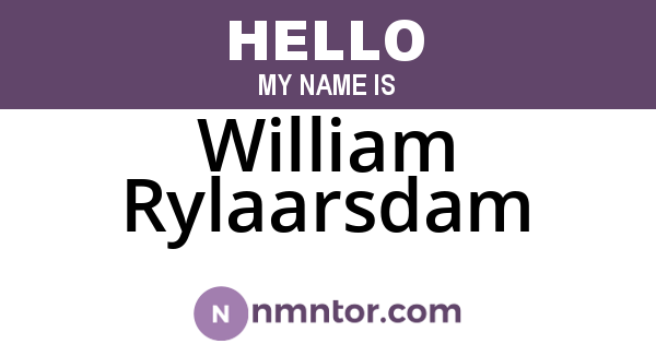 William Rylaarsdam