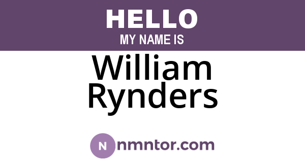 William Rynders