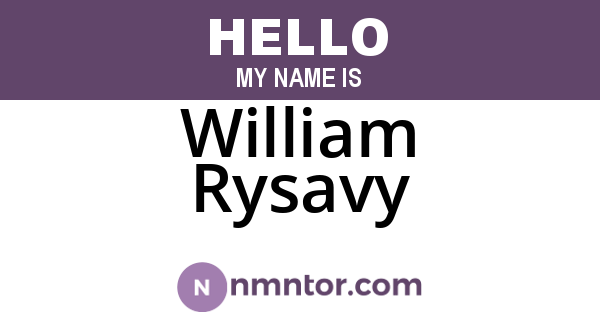 William Rysavy