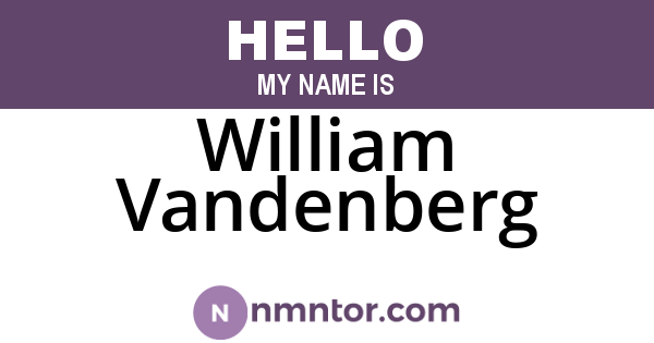 William Vandenberg