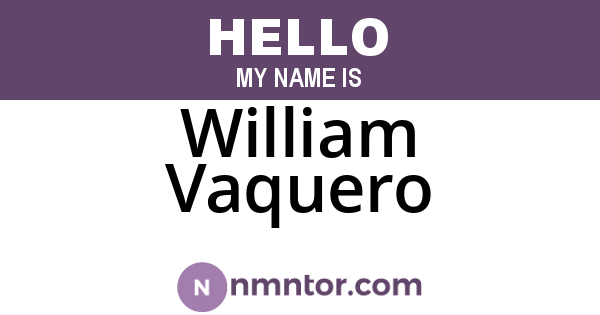 William Vaquero