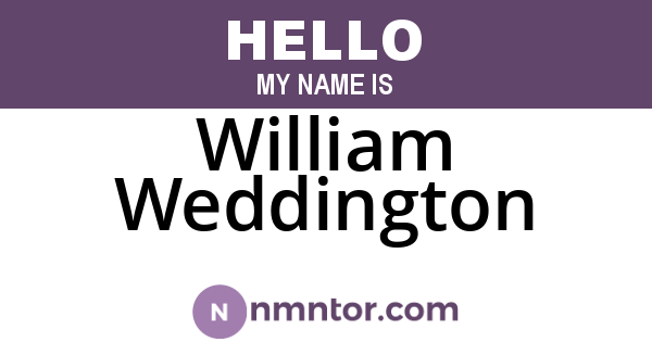 William Weddington