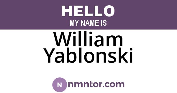 William Yablonski