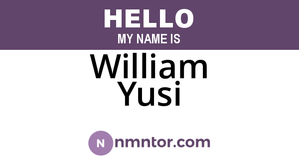 William Yusi