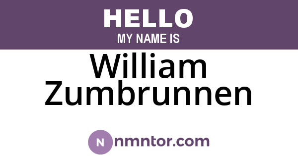 William Zumbrunnen