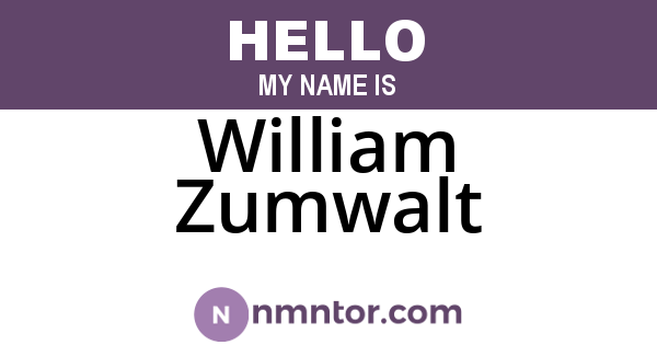 William Zumwalt
