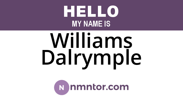 Williams Dalrymple