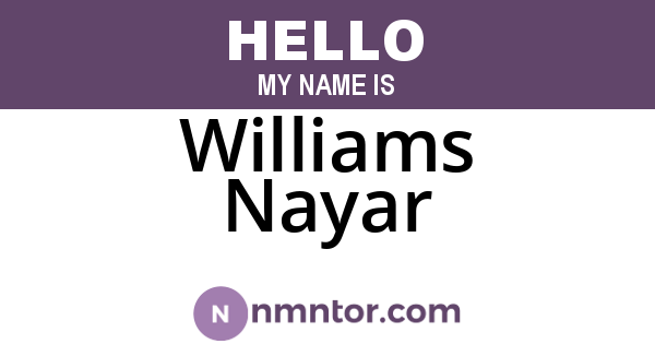 Williams Nayar
