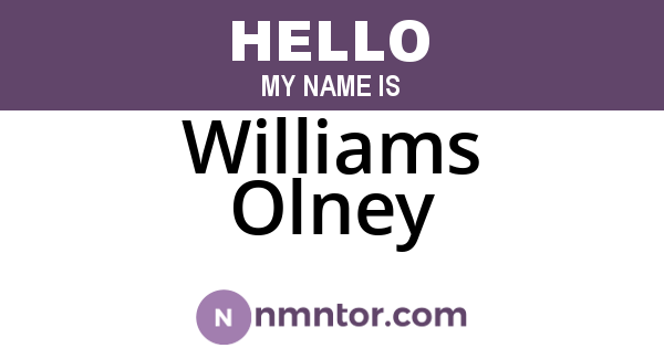 Williams Olney