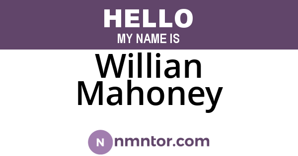 Willian Mahoney
