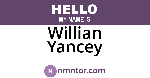 Willian Yancey