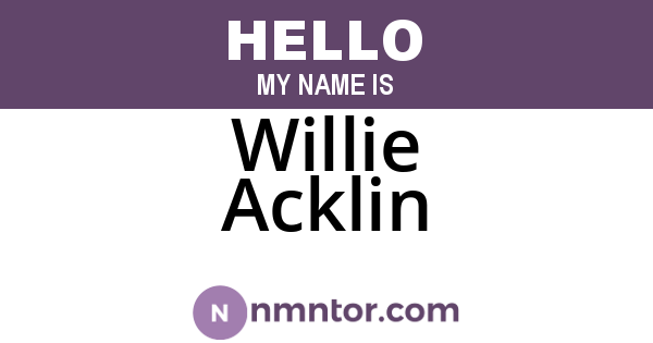 Willie Acklin