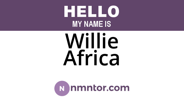 Willie Africa