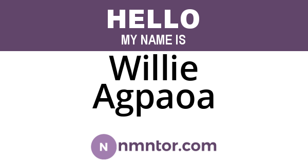 Willie Agpaoa