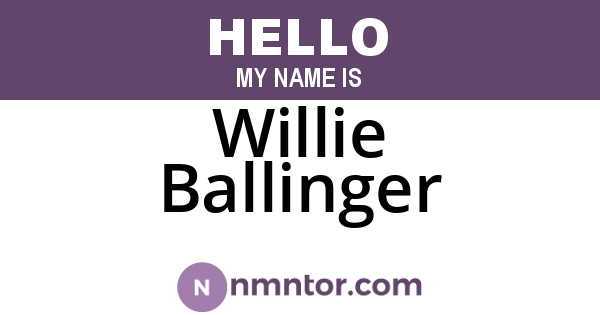 Willie Ballinger