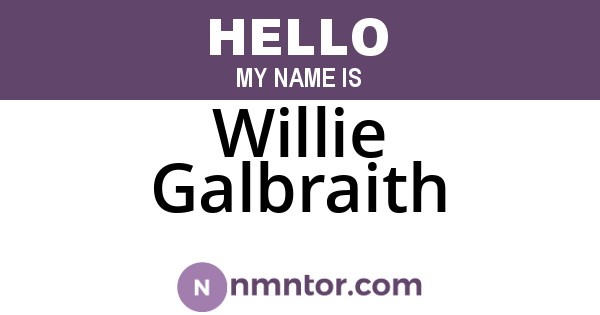 Willie Galbraith