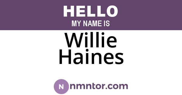 Willie Haines