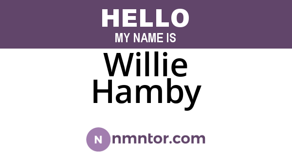 Willie Hamby