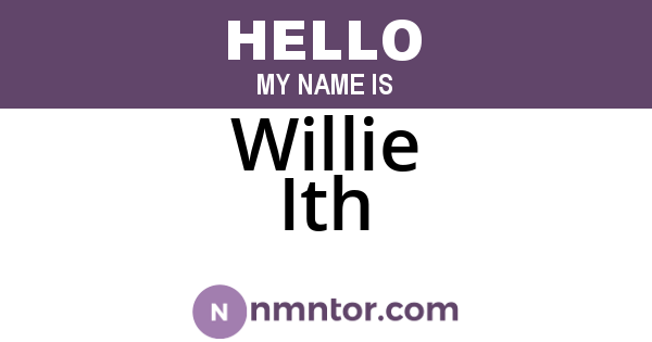 Willie Ith