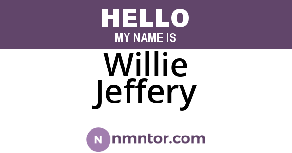 Willie Jeffery