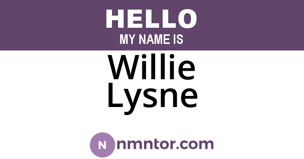 Willie Lysne