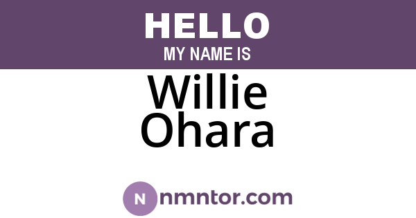 Willie Ohara