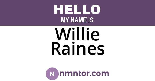 Willie Raines
