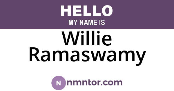 Willie Ramaswamy