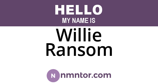 Willie Ransom