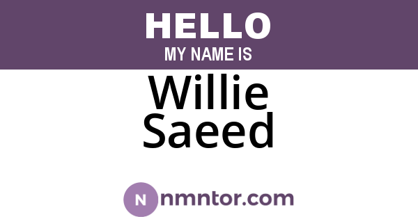 Willie Saeed