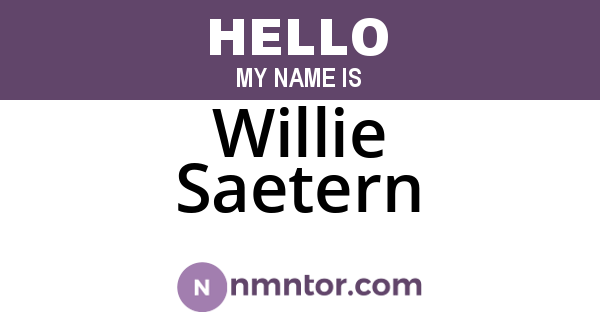 Willie Saetern