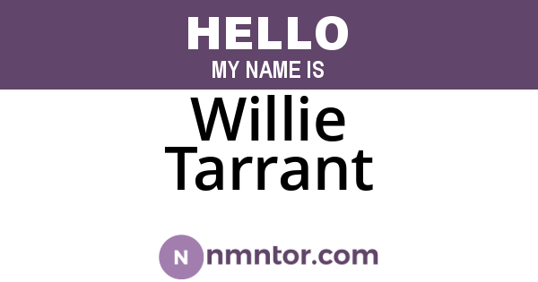 Willie Tarrant