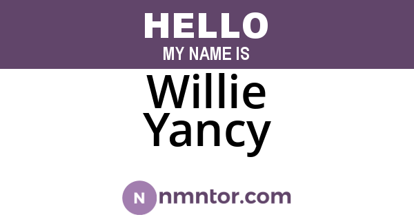 Willie Yancy