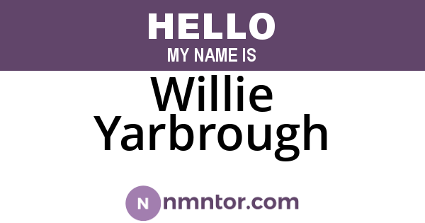 Willie Yarbrough