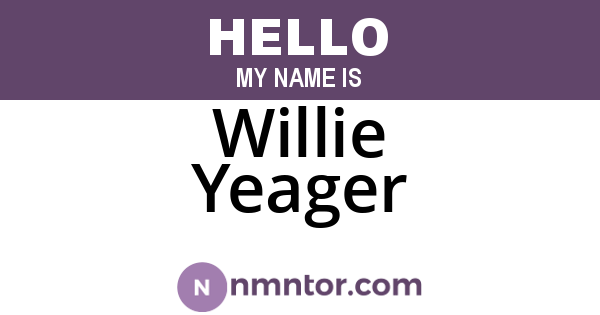 Willie Yeager