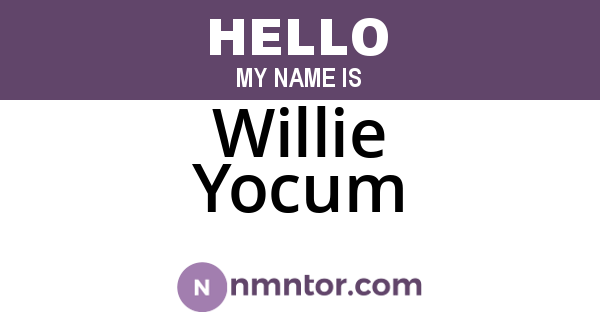 Willie Yocum