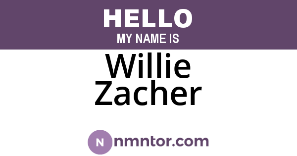 Willie Zacher