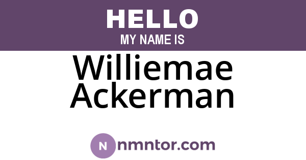 Williemae Ackerman