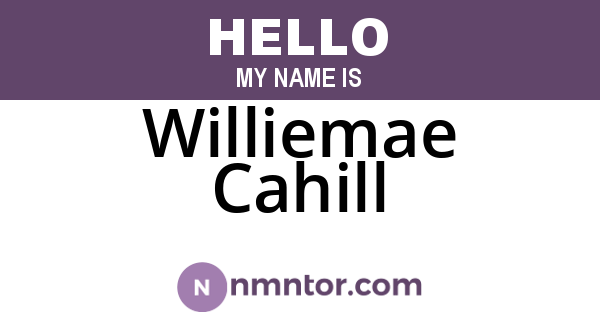 Williemae Cahill